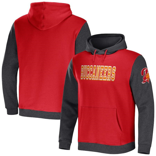 Tampa Bay Buccaneers x Darius Rucker Collection Red/Charcoal Colorblock Pullover Hoodie